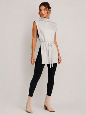 Chloe & Jasmine Long Poncho Sweater Cover Up